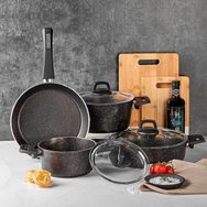 Karaca Biogranit Black Gold 7 Parça 26 cm Siyah Tencere Seti