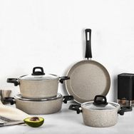 Karaca Biogranit Grey New 7 Parça Tencere Seti