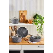 Karaca Biogranit Navy Stone Mavi 7 Parça Tencere Seti
