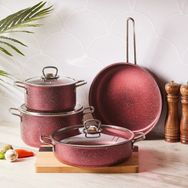 Karaca Biogranit Steel Plus Bordo Cm 7 Parça Tencere Seti