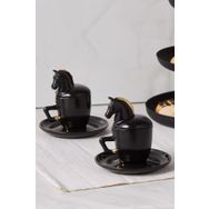 Karaca Black Horse 2 Kişilik 90 ml Kahve Fincan Takımı