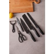 Karaca Black Stone 6 Parça Makas ve Soyacaklı Bıçak Seti