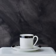 Karaca Damalı Tek Kişilik 90 ml Porselen Kahve Fincan Takımı