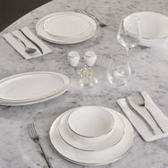 Karaca Fine Bone Meridian 59 Parça 12 Kişilik Platin Yemek Takımı