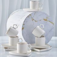 Karaca Geo Porselen 6 Kişilik 90 ml Kahve Fincan Takımı