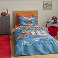 Karaca Home 160 x 200 cm Young College Team Fitted Mavi %100 Pamuk Tek Kişilik Nevresim Takımı