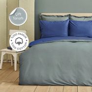 Karaca Home Basic Lacivert Petrol Pamuk Çift Taraflı Çift Kişilik 240x260 cm Nevresim Takımı