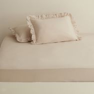 Karaca Home Bej Basic %100 Pamuk Çift Kişilik Düz Çarşaf