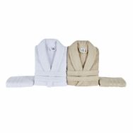 Karaca Home Carli Offwhite Bej 4 Parça Bornoz/Baş Havlusu Aile Banyo Seti