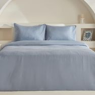 Karaca Home Charm Sion %100 Pamuk Jakarlı Saten Mavi Çift Kişilik Nevresim Takımı