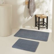 Karaca Home Ekose Embos Indigo 2'li Banyo Paspası