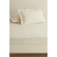 Karaca Home Ekru Basic %100 Pamuk King Kişilik Düz Çarşaf