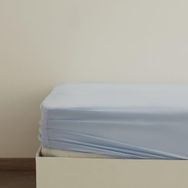 Karaca Home Mavi Basic %100 Pamuk Çift Kişilik Lastikli Çarşaf