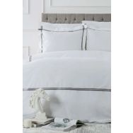 Karaca Home Percale White Collection Valse Saten Şeritli Gri Çift Kişilik Nevresim Takımı