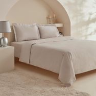 Karaca Home White Collection Ina Percale Açık Gri Çift Kişilik Nevresim Takımı