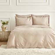 Karaca Home White Collection Lush Çift Kişilik Bej Jakar Saten Nevresim Takımı