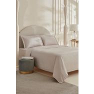 Karaca Home White Collection Vessa Açık Gri Çift Kişilik Çizgili Saten Nevresim Takımı