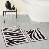 Karaca Home Zebra Siyah 2li Pamuk 60x100 cm 50x60 cm Banyo Paspası