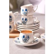 Karaca İznik Yeni Form 6 Kişilik 100 ML Gold Kahve Fincanı Takımı