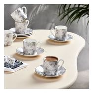 Karaca Kuvars 6 Kişilik 80 ml Gri Kahve Fincanı