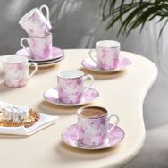 Karaca Kuvars 6 Kişilik 80 ml Pembe Kahve Fincanı