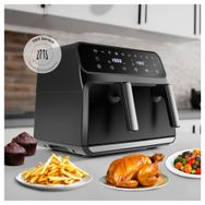 Karaca Multifry XXXL 9 lt Dijital Tek Hazneli/Seperatör ile Çift Hazne Kullanılabilen Cam Pencereli Airfryer