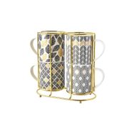 Karaca Nero 5 Parça Standlı Porselen Mug Kupa Seti