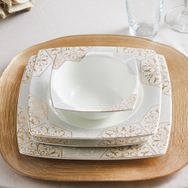 Karaca Rhona Gold Cream 60 Parça 12 Kişilik Yemek Takımı