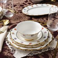 Karaca Royal Bone Diana Gold 55 Parça 12 Kişilik Yemek Takımı