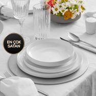 Karaca Streamline Saturn Platin 59 Parça 12 Kişilik Porselen Yemek Takımı