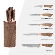 Karaca Wave Brown 6 Parça Bıçak Seti