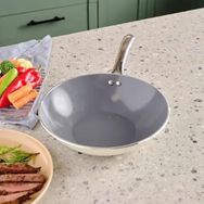 Karaca x Refika Birgül Crystal Creamy Metal Wok 28 cm Tava