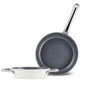 Karaca X Refika Birgül Swiss Crystal Creamy Cream Metal Tava-Sahan Set
