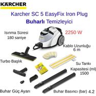 Karcher SC 5 Easyfix EU Iron Plug Beyaz Buharlı Temzileyici