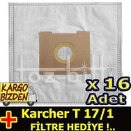 Karcher T 17-1 Uyumlu Süpürge Toz Torbası