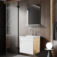 Karen Banyo 50 cm Somono Meşe Milano Aynalı Takım Banyo Dolabı