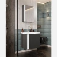 Karen Banyo 60 cm Antrasit Kemer Aynalı Takım Banyo Dolabı