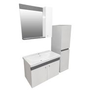 Karen Banyo 80 cm Beyaz New Bahar Aynalı Takım Banyo Dolabı