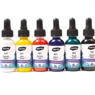 Karin Kolay Ebru Damlalıklı Şişe 30 ml 6 Renk Boya Seti
