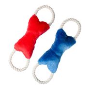 Karlie 40x10 cm Köpekler İçin Peluş Kemik Stres İpli Oyuncağı