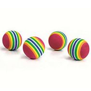 Karlie 46205 4'lü Paket Yumuşak Kauçuk Top Renkli Kedi Oyuncağı