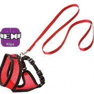 Karlie Kedi Kırmızı-Siyah 38 cm Göğüs Tasması ve Uzatma Kayışı