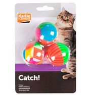 Karlie Plastik 3'lü 4 cm Renkli Top Kedi Oyuncağı