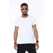 Karpefingo 46471 Beyaz Bisiklet Yaka Basic Erkek T-Shirt