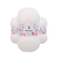 Kartopu K010 3 Adet Kar Beyaz Baby One Tüylenmeyen El Örgü İpi Yünü