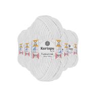 Kartopu K010 5 Adet Beyaz Yumurcak Kadife El Örgü İpi