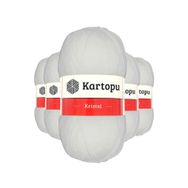 Kartopu K010 Beyaz 5 Adet Kristal Çift Katlı El Örgü Lif İpi