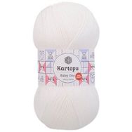 Kartopu K010 Kar Beyaz Baby One Tüylenmeyen El Örgü İpi Yünü