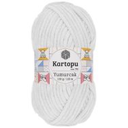 Kartopu K010 Kar Beyaz Yumurcak Kadife El Örgü İpi