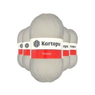 Kartopu K013 Ekru 5 Adet Kristal Çift Katlı El Örgü Lif İpi
